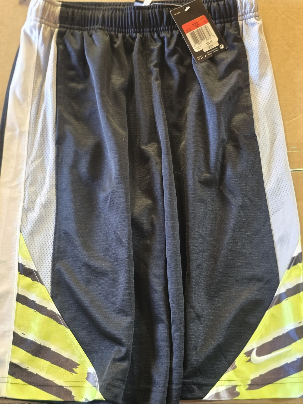 Nike Black and Red Boys' Athletic Shorts with Tag